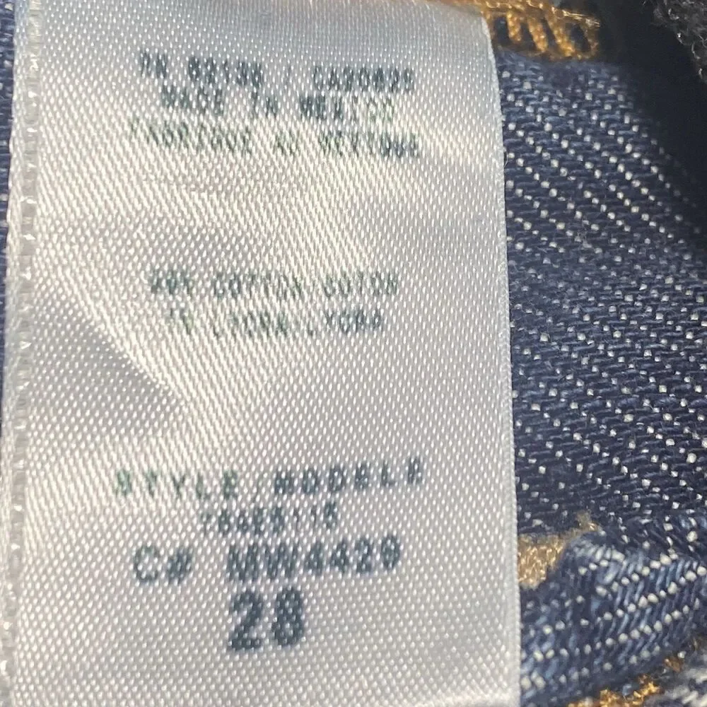 Guess Jeans 81 Daredevil Woman Sz 32(31)x 32 Boot Cut Stretch Jeans Sequin Logo